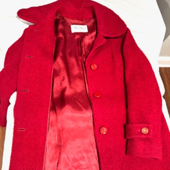 Bargain Price! Red Max Mara Wool Peacoat - Women's size 12 - Picture 4 of 6